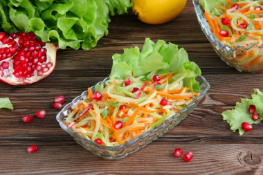 Simple green radish salad with carrots