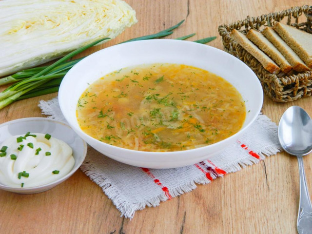 Cabbage soup with Peking cabbage