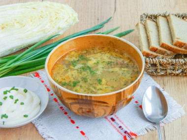 Cabbage soup with Peking cabbage