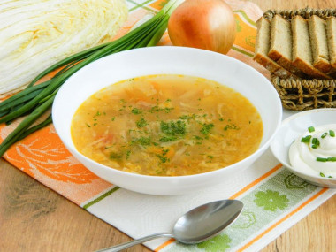 Cabbage soup with Peking cabbage