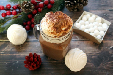 Cocoa with whipped cream and marshmallows