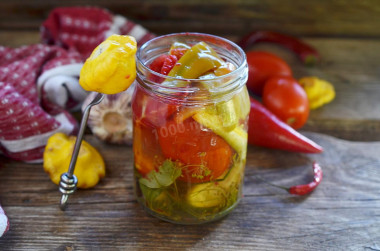 Squash with assorted tomatoes for winter