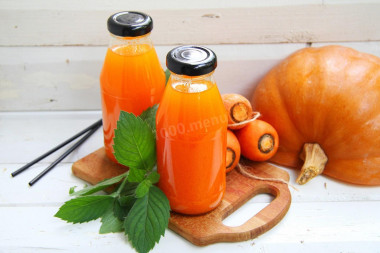 Carrot and pumpkin juice for winter