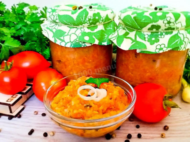 Squash caviar without tomato paste for winter