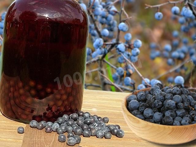 Homemade sloe wine from sloe