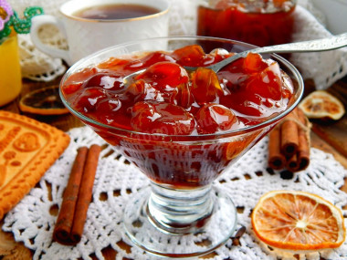 Cherry plum jam with seeds for winter