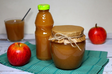 Apple juice with pulp for winter