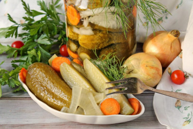 Cucumbers in Hungarian on winter