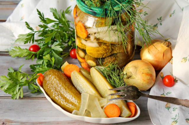 Cucumbers in Hungarian on winter