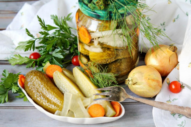 Cucumbers in Hungarian on winter