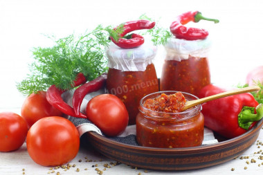 Georgian tomato satsebeli sauce on winter