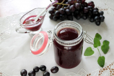 Seedless grape jam for winter