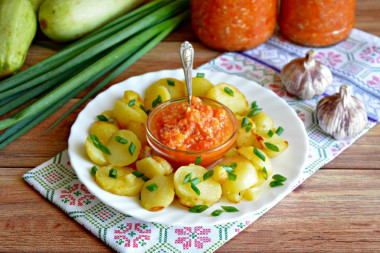 Spicy zucchini adjika for winter