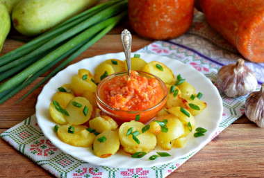 Spicy zucchini adjika for winter