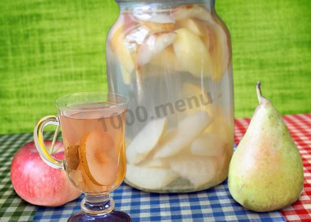 Compote of apples and pears for winter