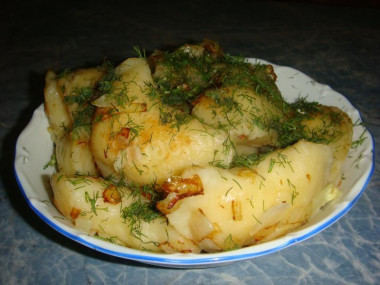 Dumplings fried in oil after cooking