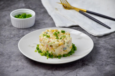 Crab stick salad with corn without rice