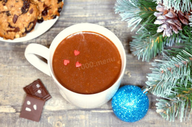 Hot chocolate with peanut paste