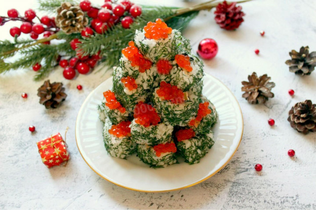 Christmas tree made of rolls