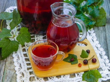 Blackcurrant compote for winter in a 3 liter jar