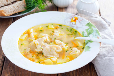 Soup with chicken and dumplings