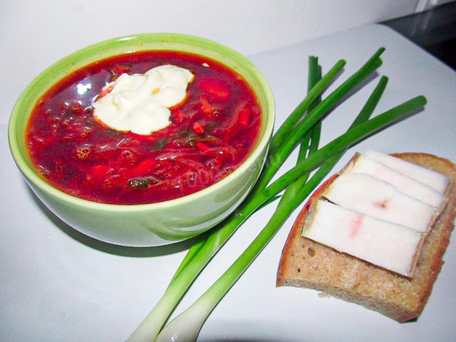 Borscht with sauerkraut beef and beetroot