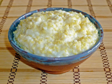 Sweet porridge millet rice with milk and butter