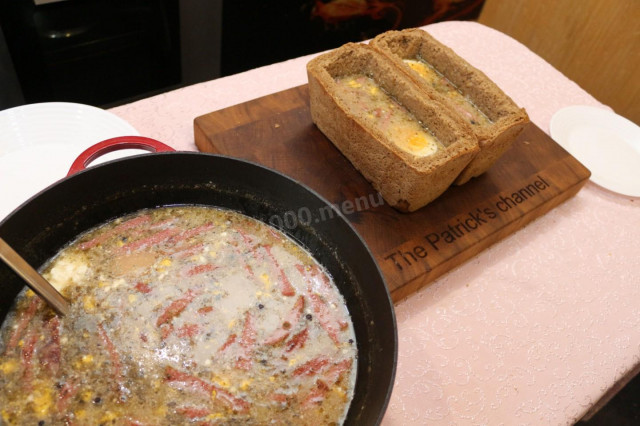 Polish soup Zhurek - (Żurek) with smoked meats