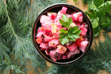 Herring salad with apples and beetroot Rosolie