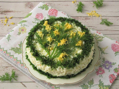 Salad with smoked mackerel Mimosa