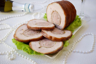 Pork roll in onion husks