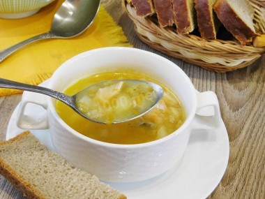 Fish soup with red lentils from canned sardines