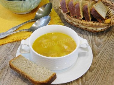 Fish soup with red lentils from canned sardines