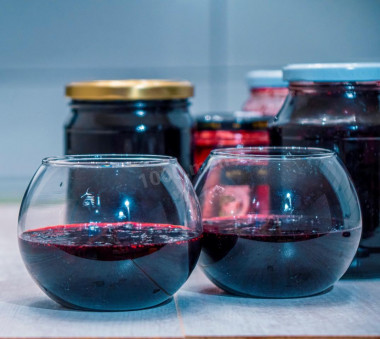 Sweet blueberry jam with jelly for winter