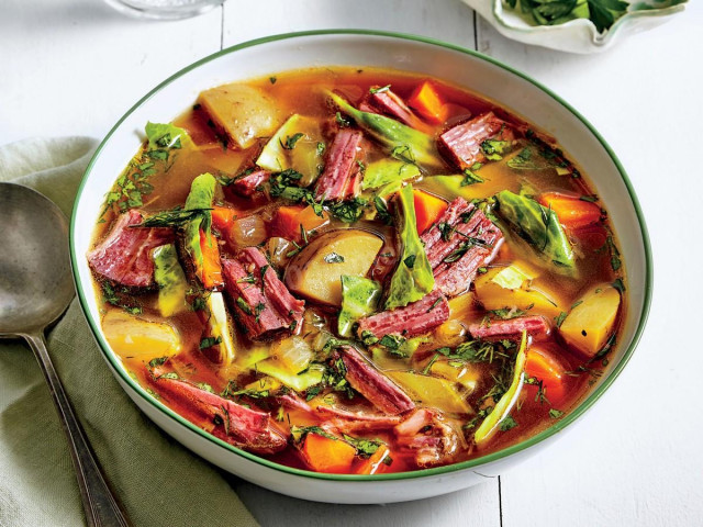 Beef soup with vegetables