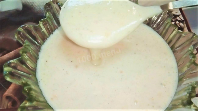 White bechamel sauce with milk and flour