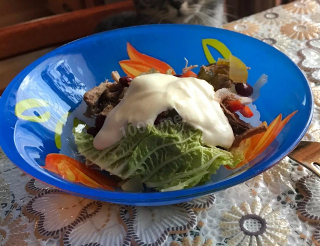 Beef and canned bean salad