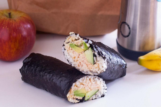 Japanese rice and tuna roll