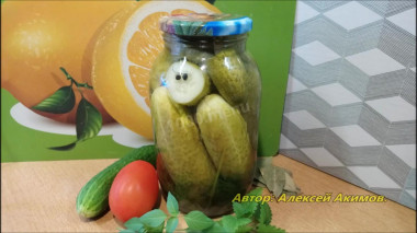 Cucumbers in boiling marinade for winter