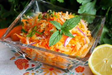 Simple PP daikon salad with carrots and apple