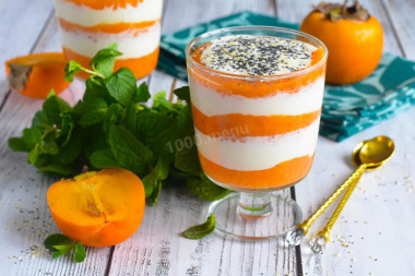 Dessert with persimmon and cottage cheese PP