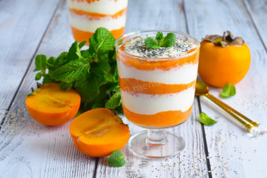 Dessert with persimmon and cottage cheese PP