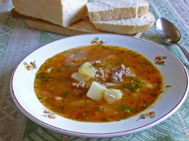 Minced beef soup