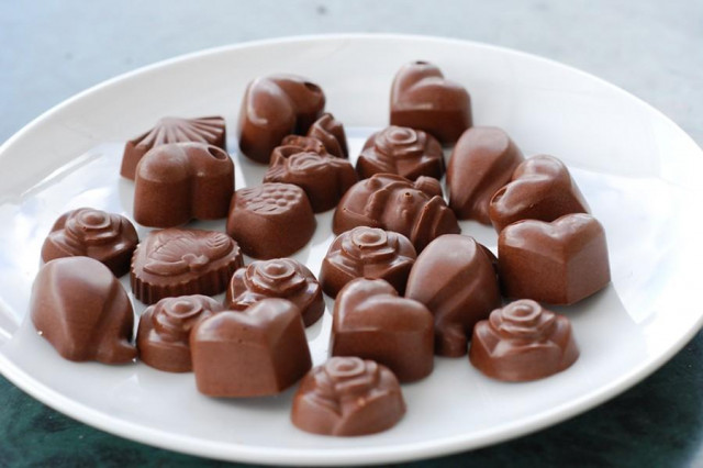 Homemade milk chocolates