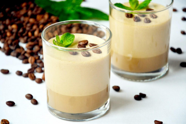 Delicate coffee cream jelly