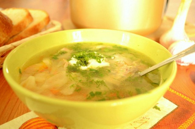 Cabbage soup with potatoes in a slow cooker