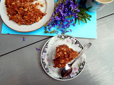 Shortbread cake with cocoa and condensed milk without baking