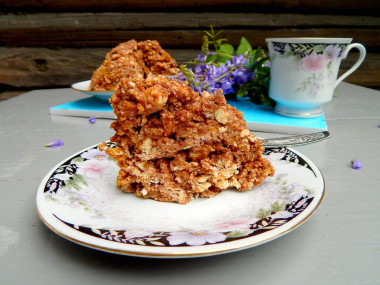 Shortbread cake with cocoa and condensed milk without baking