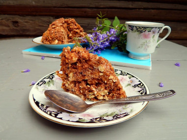 Shortbread cake with cocoa and condensed milk without baking