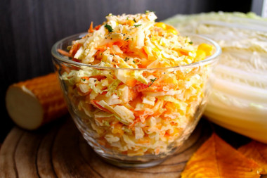 Peking cabbage salad with smoked cheese